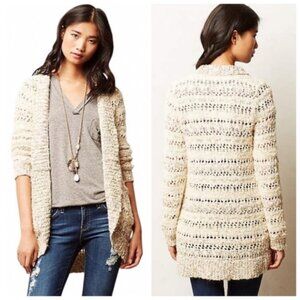 Anthropologie Knitted & Knotted Soubrette Cardigan Sweater Medium Cozy Comfy